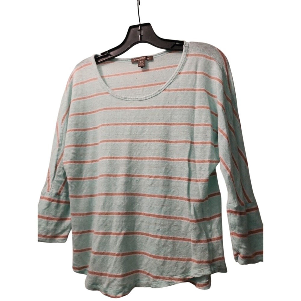 Tommy Bahama Striped Top 3/4 Sleeve Lightweight Casual Shirt Small